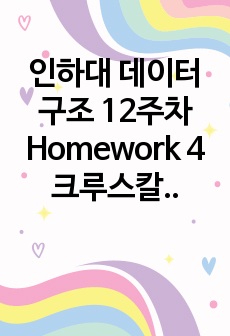 인하대 데이터구조 12주차 Homework 4 크루스칼 알고리즘