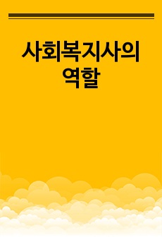 사회복지사의 역할