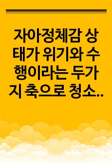 자아정체감 상태가 위기와 수행이라는 두가지 축으로 청소년의 자아정체감이 어떻게 구분되는지 정리하고 우리나라 청소년들의 자아정체감 상태가 어느 유형에 해당한다고 판단하는지 개인적인 의견을 기술하시오.