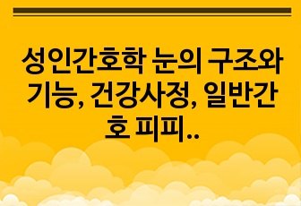 성인간호학 눈의 구조와 기능, 건강사정, 일반간호 피피티