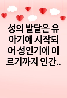 성의 발달은 유아기에 시작되어 성인기에 이르기까지 인간의 생애과정을 통해 꾸준히 발달하게 됩니다. 성의식의 발달 과정에서 각 발달 단계에 따른 수행과업이 지체되었을 때 나타날 수 있는 다양한 성태도나 성행동에 대해 ..