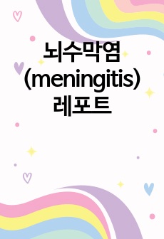 뇌수막염(meningitis) 레포트