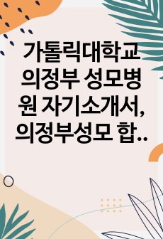 가톨릭대학교 의정부 성모병원 자기소개서, 의정부성모 합격자 자기소개서, 합격 인증 있습니다.