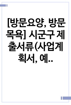 [방문요양, 방문목욕] 시군구 제출서류(사업계획서, 예산서, 운영규정)