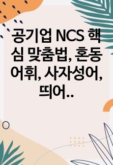 공기업 NCS 핵심 맞춤법, 혼동어휘, 사자성어, 띄어쓰기 공략집