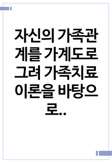 자신의 가족관계를 가계도로 그려 가족치료이론을 바탕으로 설명하시오.