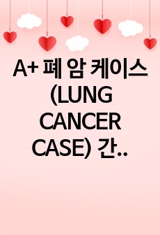 A+ 폐 암 케이스(LUNG CANCER CASE) 간호진단 5개, 간호과정 2개