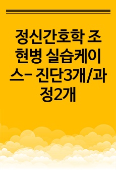 정신간호학 조현병 실습케이스- 진단3개/과정2개