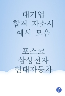 대기업 자소서 예시 모음 (포스코, 삼성전자, 현대자동차)