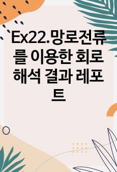 Ex22.망로전류를 이용한 회로해석 결과 레포트