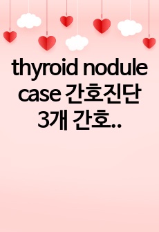 thyroid nodule case 간호진단 3개 간호과정 3개