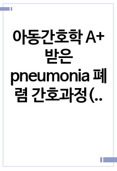 아동간호학 A+ 받은 pneumonia 폐렴 간호과정(3개) 보고서