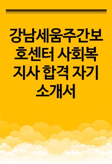 강남세움주간보호센터 사회복지사 합격 자기소개서