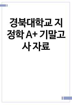 경북대학교 지정학 A+ 기말고사 자료