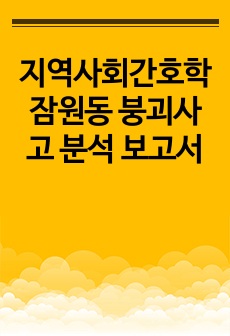 지역사회간호학 잠원동 붕괴사고 분석 보고서