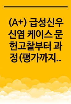 (A+) 급성신우신염 케이스 문헌고찰부터 과정(평가까지) 3개, 총 57페이지 완벽함