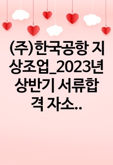 (주)한국공항 지상조업_2023년 상반기 서류합격 자소서