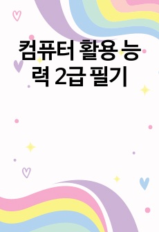 컴퓨터 활용 능력 2급 필기