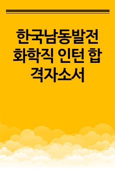 한국남동발전 화학직 인턴 합격자소서