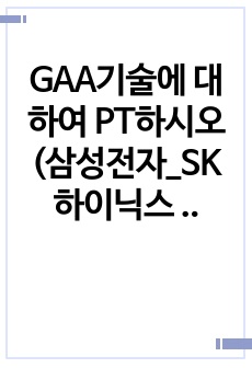 GAA기술에 대하여 PT하시오 (삼성전자_SK하이닉스 기술PT면접)