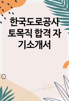 한국도로공사 토목직 합격 자기소개서