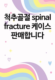 척추골절 spinal fracture 케이스 판매합니다