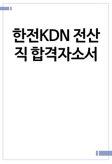 한전KDN 전산직 합격자소서