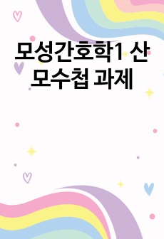 모성간호학1 산모수첩 과제