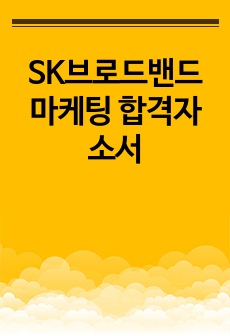 SK브로드밴드 마케팅 합격자소서