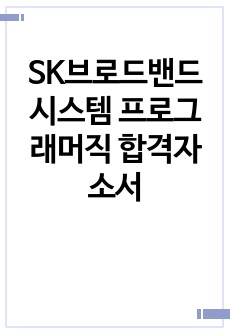 SK브로드밴드 시스템 프로그래머직 합격자소서