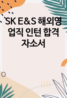 SK E&S 해외영업직 인턴 합격자소서