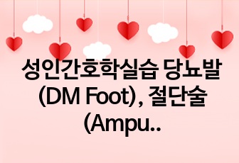 성인간호학실습 당뇨발(DM Foot), 절단술(Amputation) 간호과정(감염의 위험, 불안정한 혈당수치의 위험)