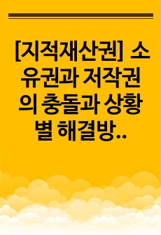 [지적재산권] 소유권과 저작권의 충돌과 상황 별 해결방안에 대한 탐구