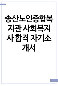 송산노인종합복지관 사회복지사 합격 자기소개서