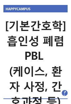 [기본간호학] 흡인성 폐렴 PBL (케이스, 환자 사정 대본, 간호진단, 추가 학습 및 사정할 내용)