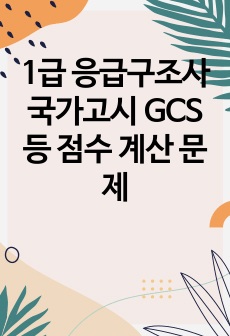 1급 응급구조사 국가고시 GCS 등 점수 계산 문제