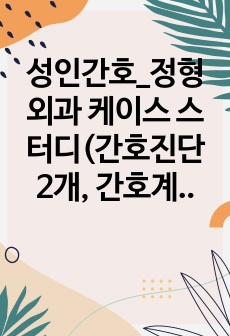 성인간호_정형외과 케이스 스터디(간호진단 2개, 간호계획 1개)