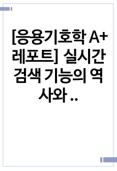 [응용기호학 A+ 레포트] 실시간 검색 기능의 역사와 문제점