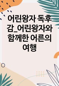 어린왕자 독후감_어린왕자와 함께한 어른의 여행