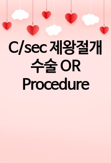 C/sec 제왕절개수술 OR Procedure