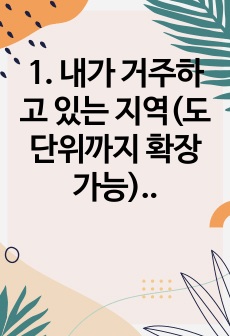 1. 내가 거주하고 있는 지역(도 단위까지 확장 가능)에 있는 박물관을 방문하고 감상문 적기. 아래 제시된 내용을 포함하여 작성해 주세요 (25점).