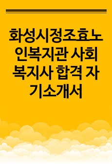 화성시정조효노인복지관 사회복지사 합격 자기소개서