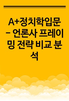 A+정치학입문 - 언론사 프레이밍 전략 비교 분석