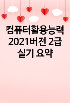 컴퓨터활용능력 2021버전 2급 실기 요약