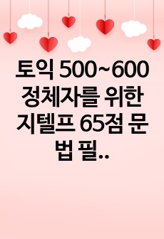 토익 500~600정체자를 위한 지텔프 65점 문법 필사기