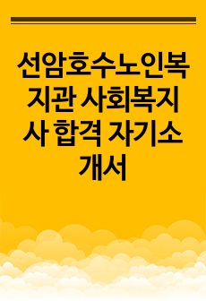 선암호수노인복지관 사회복지사 합격 자기소개서