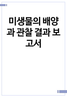 미생물의 배양과 관찰 결과 보고서