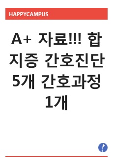 A+ 자료!!! 합지증 간호진단 5개 간호과정 1개