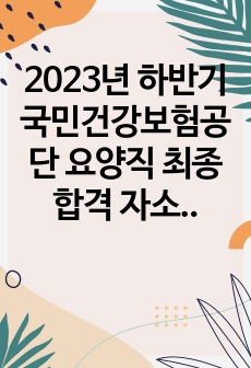 2023년 하반기 국민건강보험공단 요양직 합격 자소서&경험 및 경력기술서