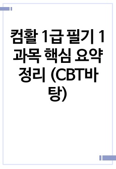 컴활 1급 필기 1과목 핵심 요약정리 (CBT바탕)